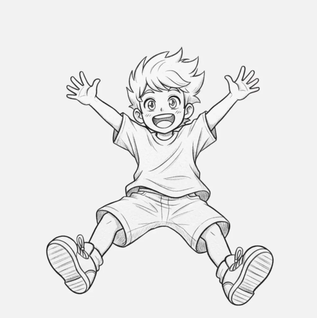 Niño Anime Saltando