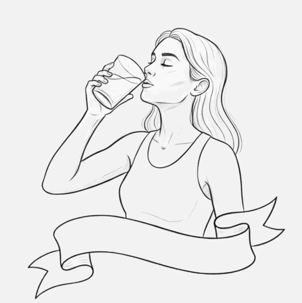 Dibujos de Personas Fáciles: Ideas Simples y Divertidas 19 Persona Bebiendo Agua