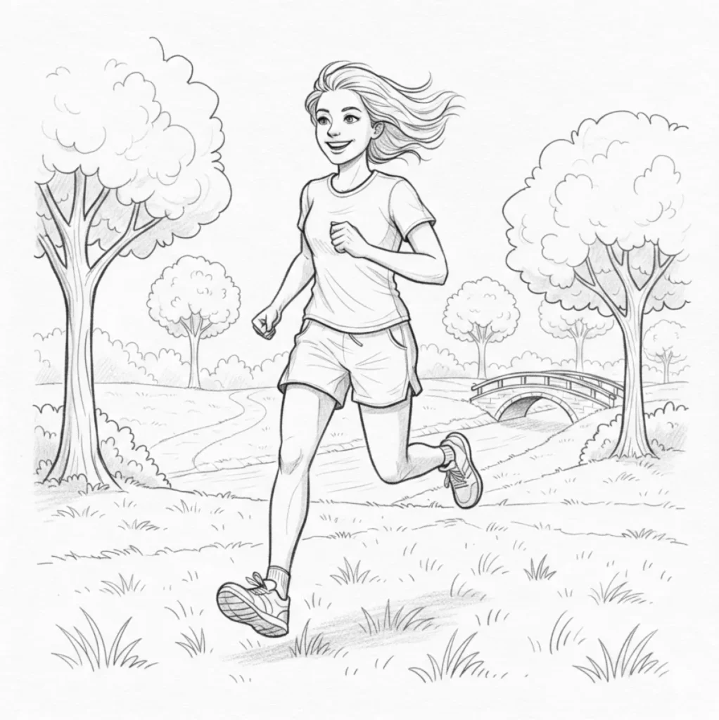 Dibujos de Personas Fáciles: Ideas Simples y Divertidas 8 Persona Corriendo en el Parque