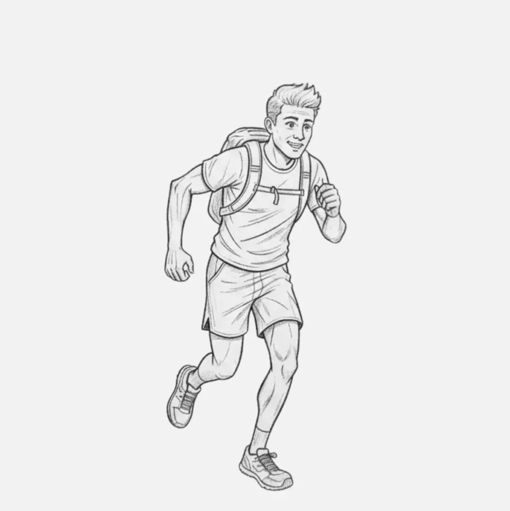 Dibujos de Personas Fáciles: Ideas Simples y Divertidas 20 Persona Corriendo en la Montaña