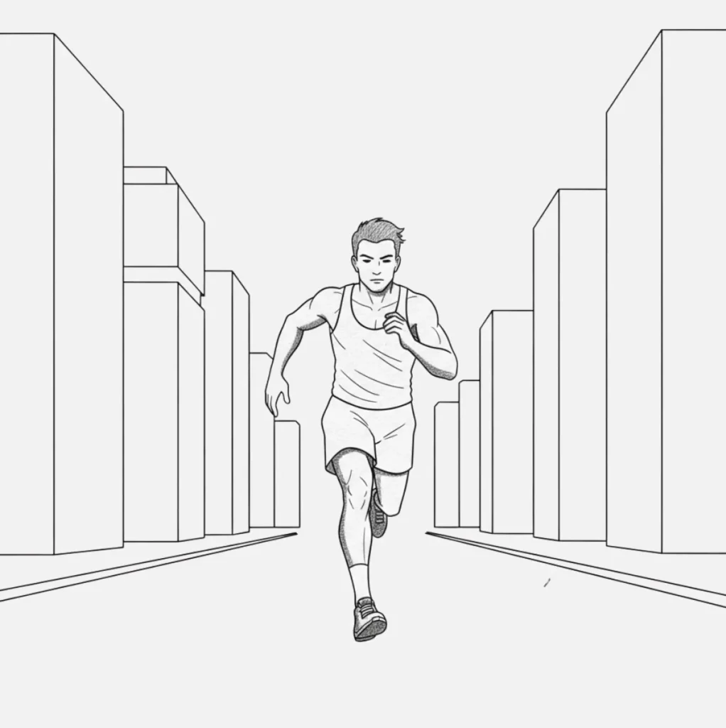 Dibujos de Personas Fáciles: Ideas Simples y Divertidas 17 Persona Corriendo por la Ciudad