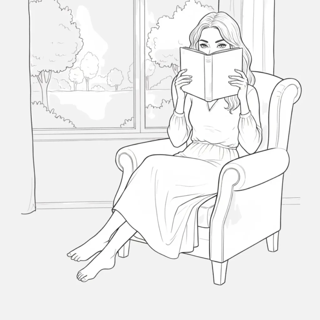 Dibujos de Personas Fáciles: Ideas Simples y Divertidas 12 Persona Leyendo un Libro