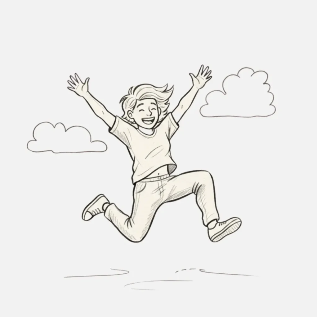 Dibujos de Personas Fáciles: Ideas Simples y Divertidas 6 Persona Saltando