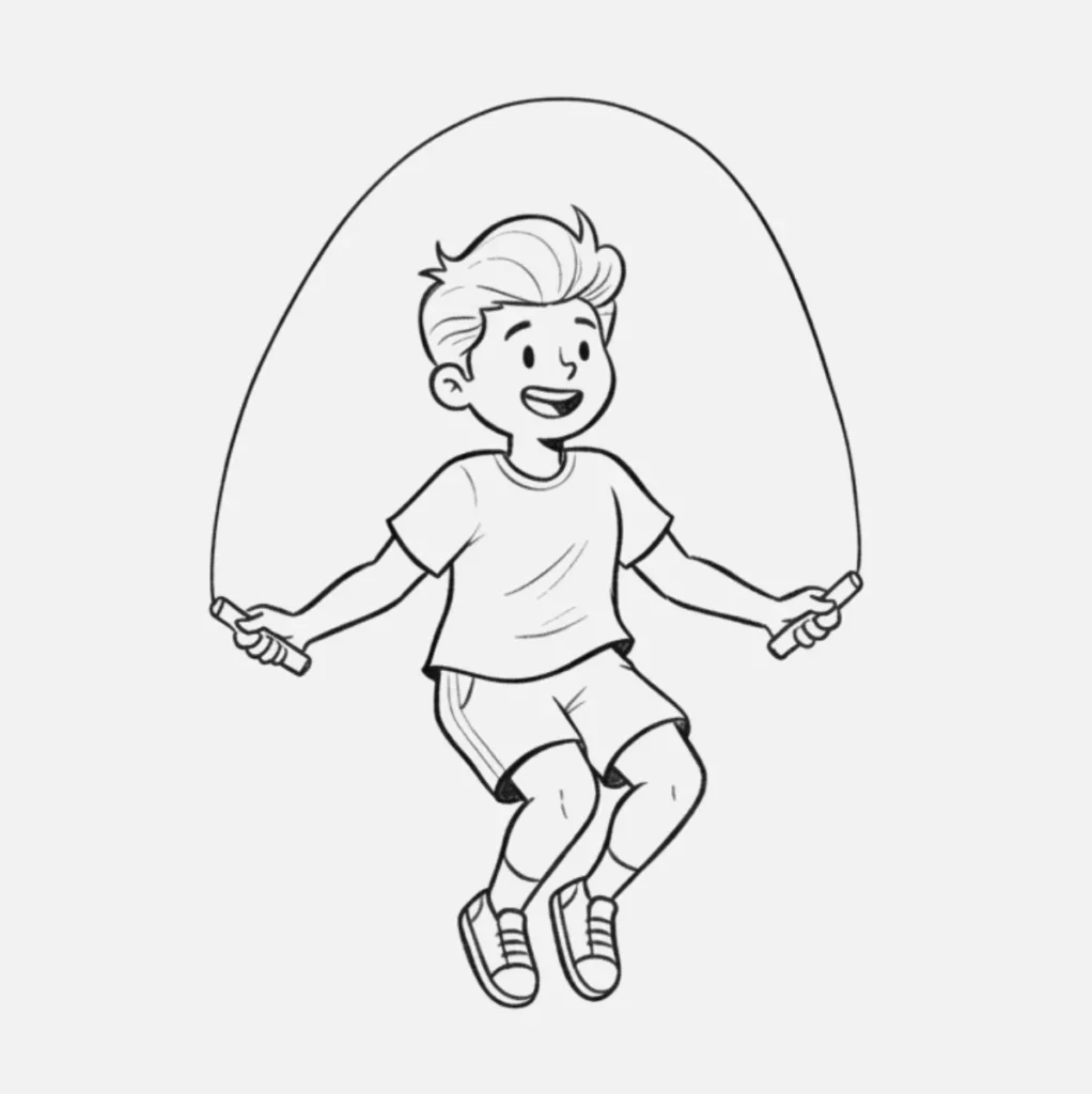 Dibujos de Personas Fáciles: Ideas Simples y Divertidas 10 Persona Saltando la Cuerda