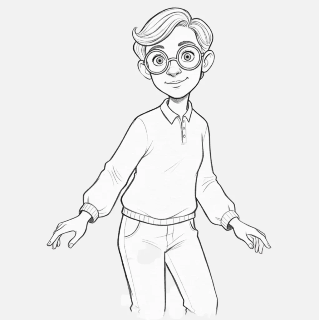 Dibujos de Personas Fáciles: Ideas Simples y Divertidas 7 Persona con Gafas