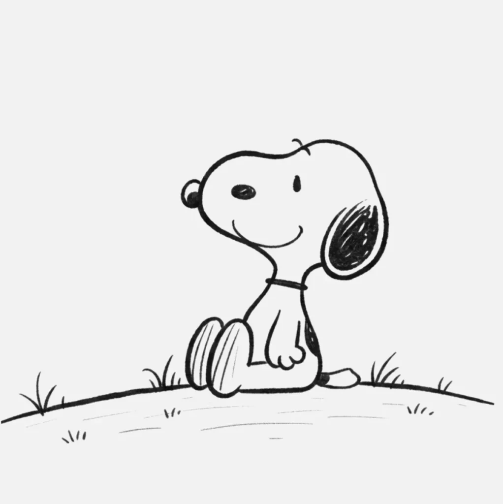 Snoopy Mirando la Luna