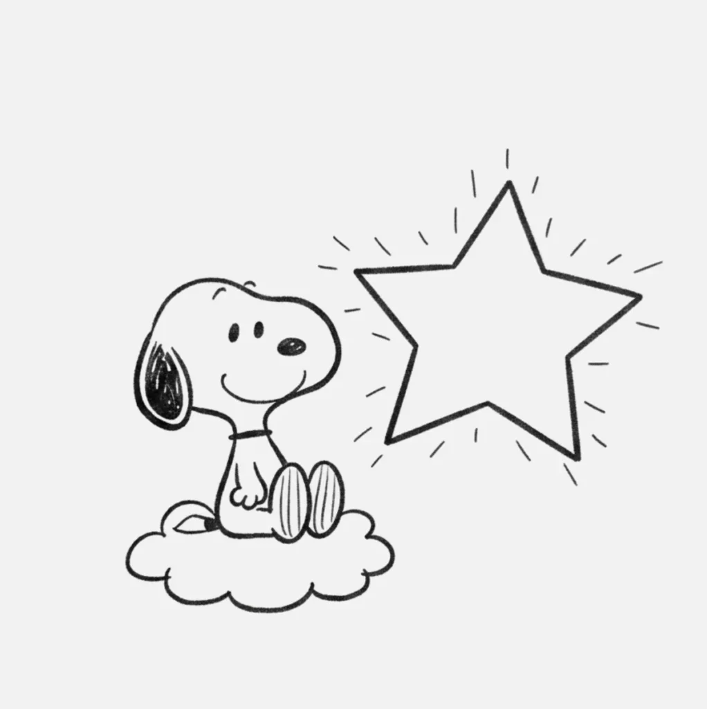 Snoopy con Estrella Brillante