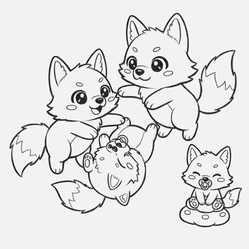 Anime dibujos de lobos kawaii