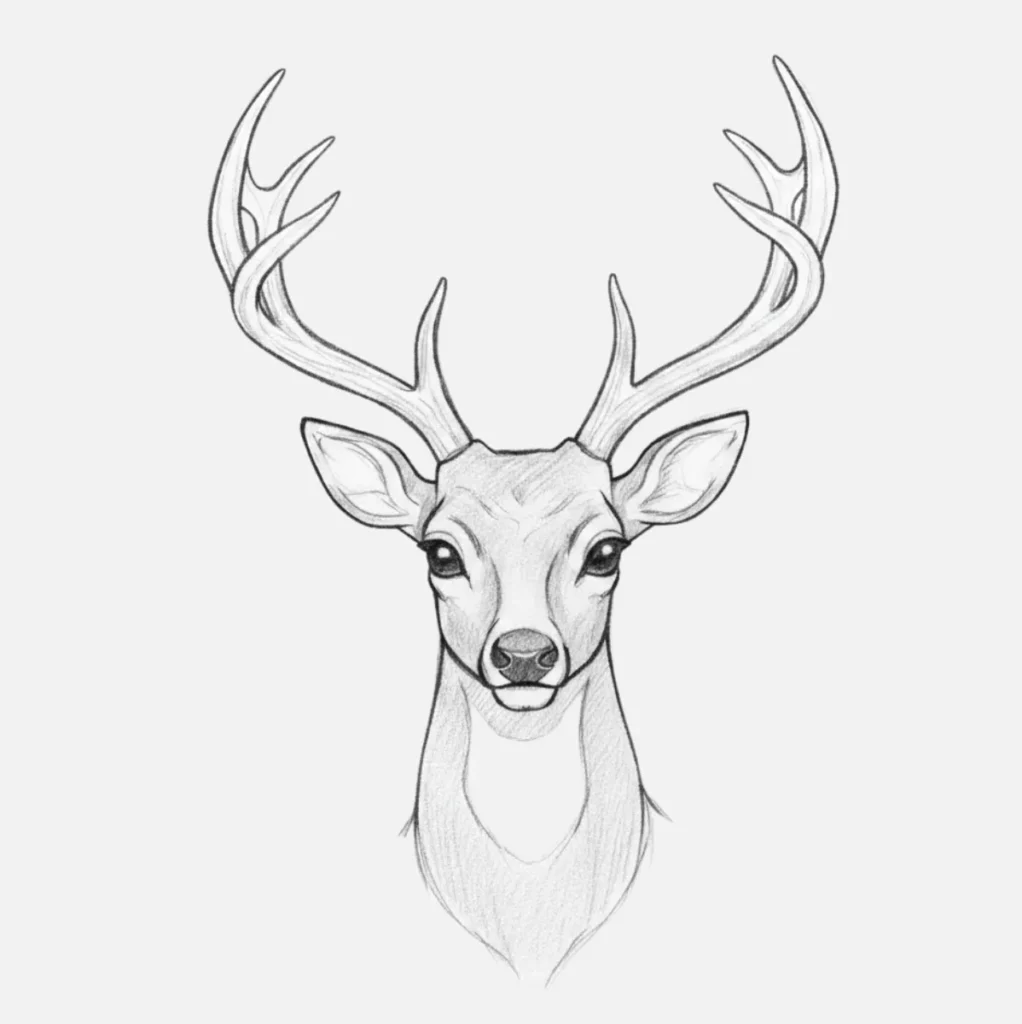Ideas de Venado Dibujo Fácil y Bonito 25 Cabeza de Venado Dibujo