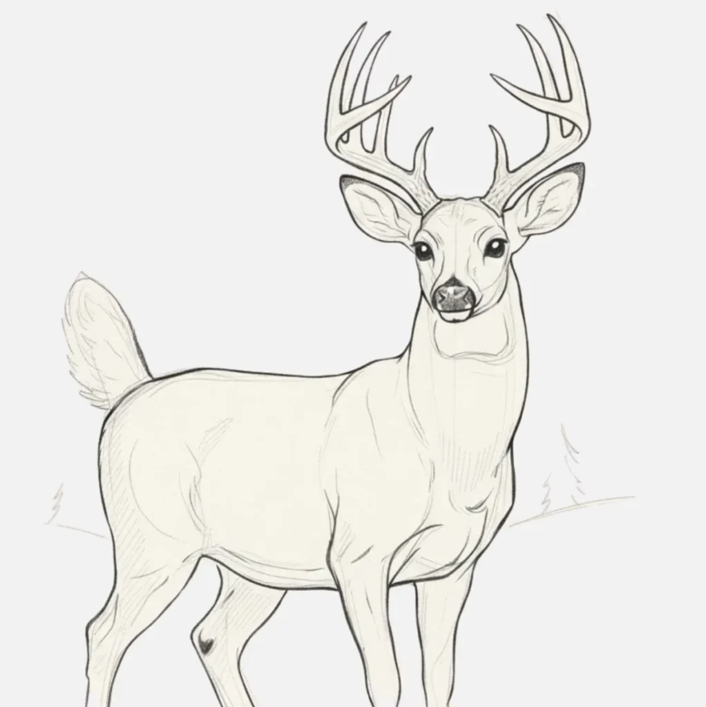 Ideas de Venado Dibujo Fácil y Bonito 22 Venado Cola Blanca Dibujo