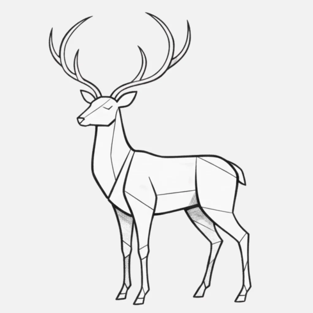 Ideas de Venado Dibujo Fácil y Bonito 16 Venado Minimalista con Líneas Simples
