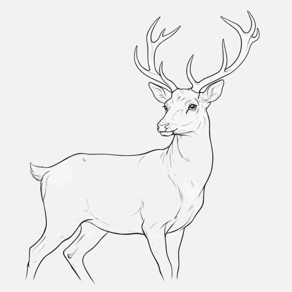 Ideas de Venado Dibujo Fácil y Bonito 13 Venado Realista con Detalles Suaves