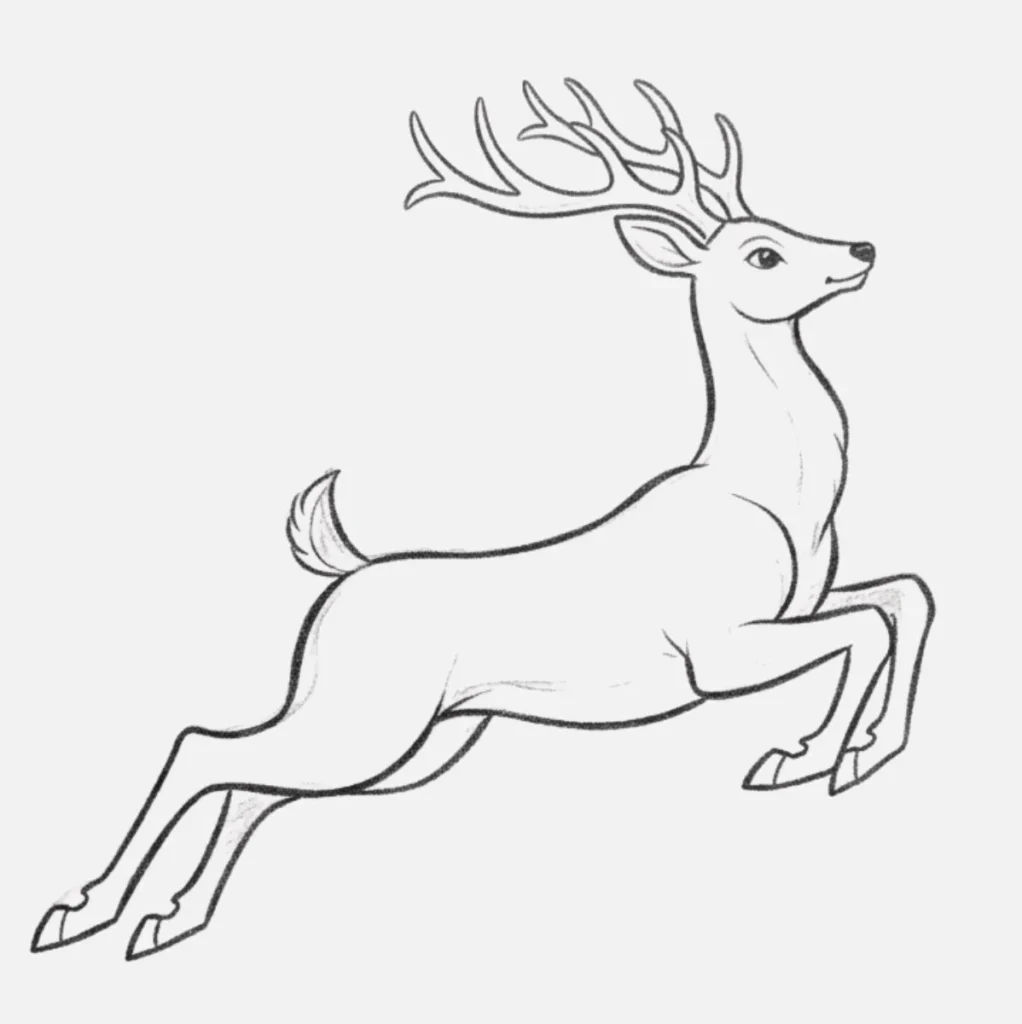 Ideas de Venado Dibujo Fácil y Bonito 7 Venado Saltando en el Campo