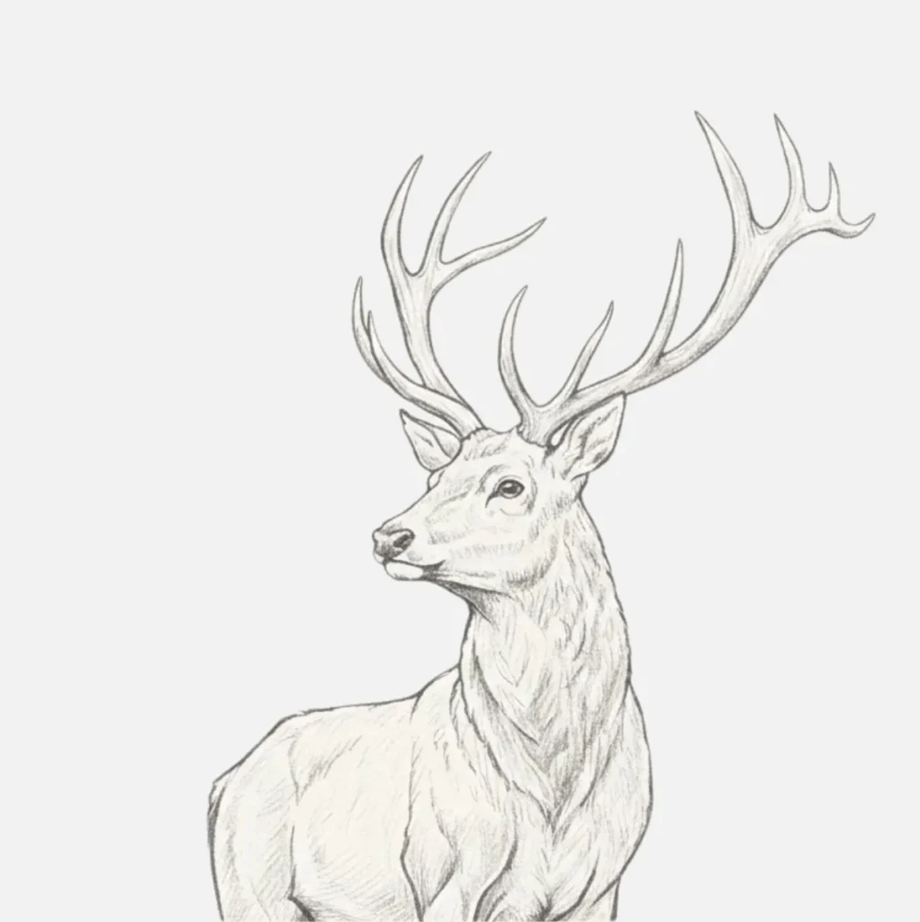 Ideas de Venado Dibujo Fácil y Bonito 10 Venado con Fondo de Montañas