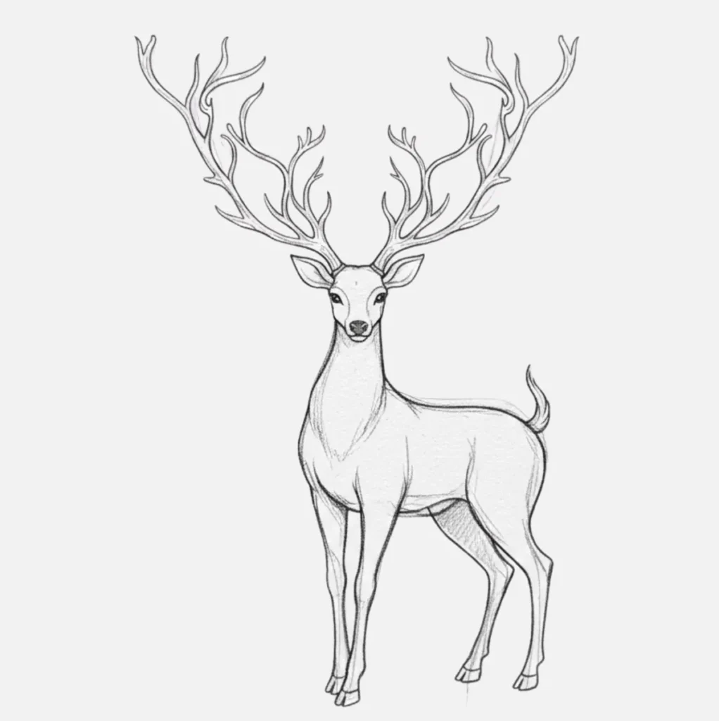 Ideas de Venado Dibujo Fácil y Bonito 19 Venado de Fantasía con Estrellas