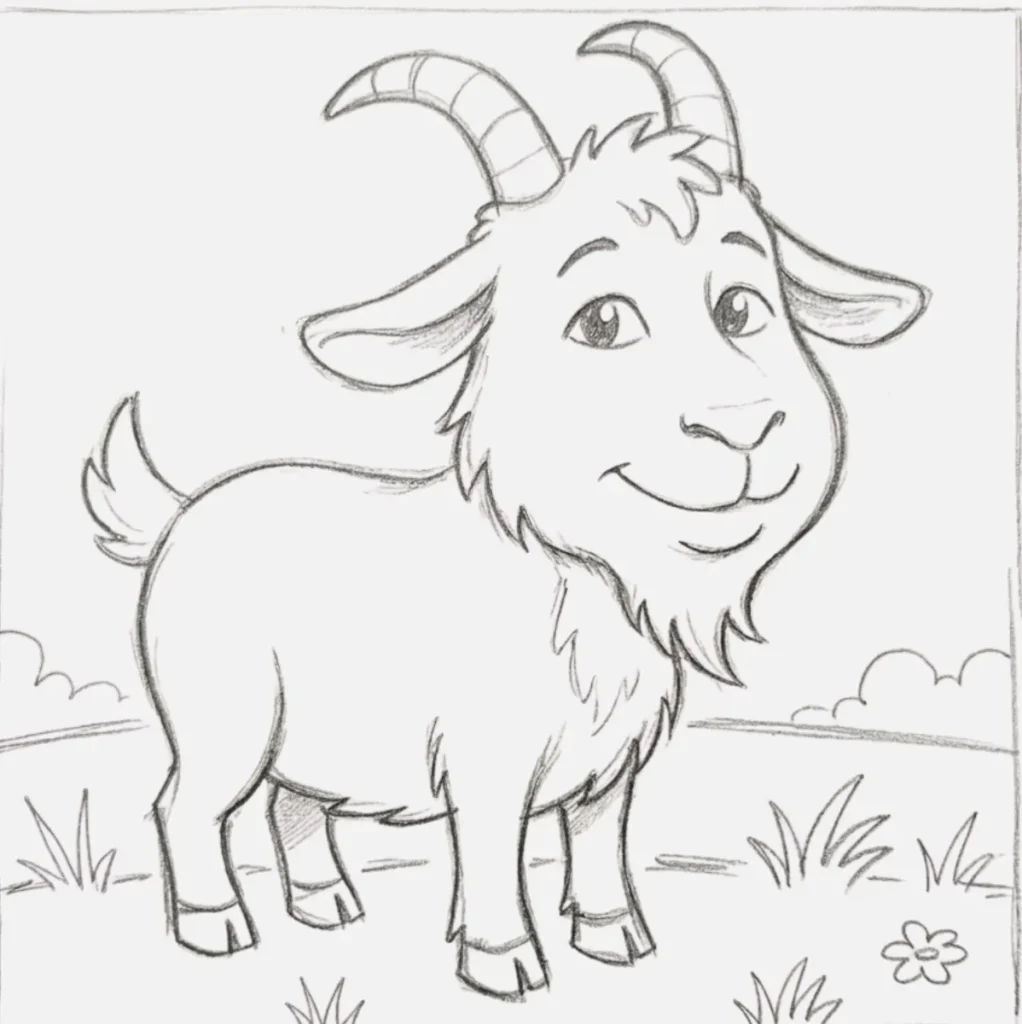 Cabra caricatura sencilla