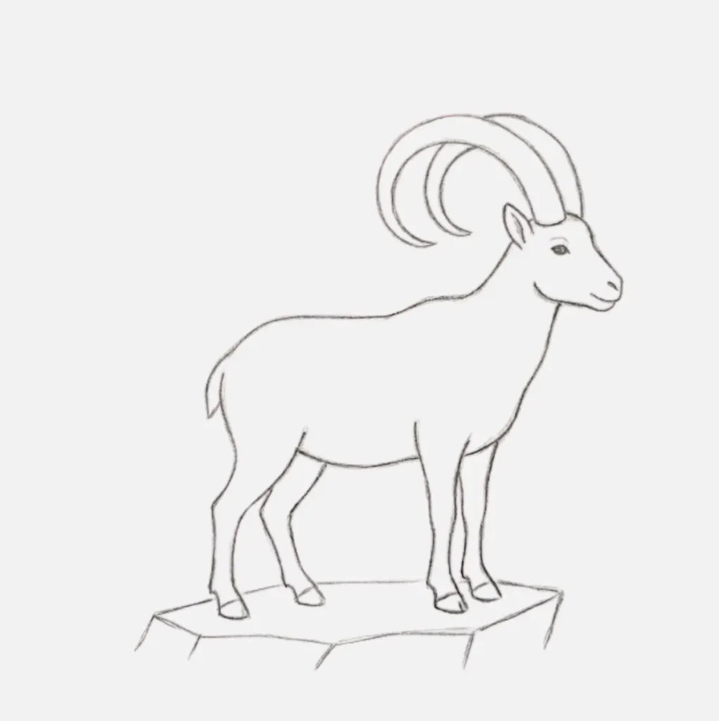 Cabra con cuernos grandes