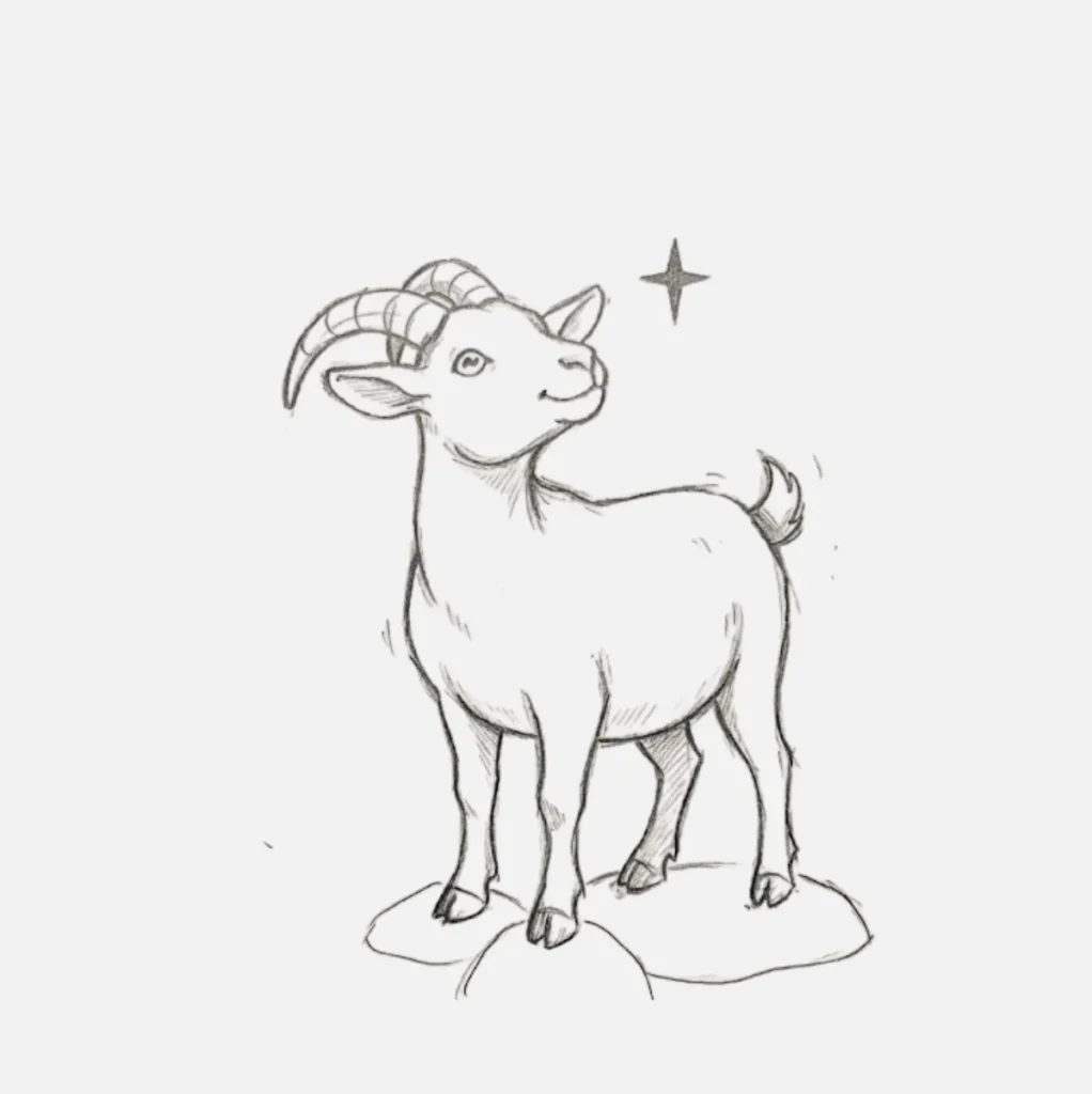 Cabra mirando hacia arriba