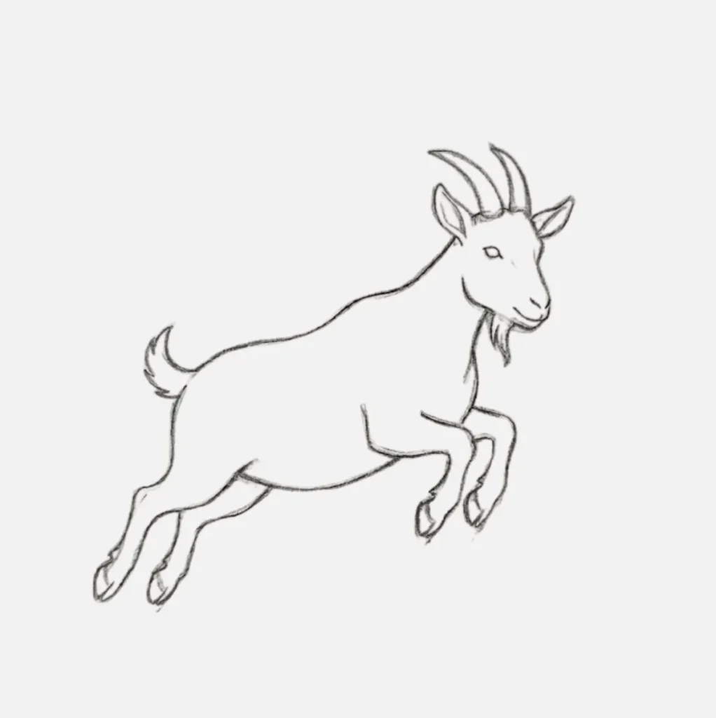 Cabra saltando en el prado