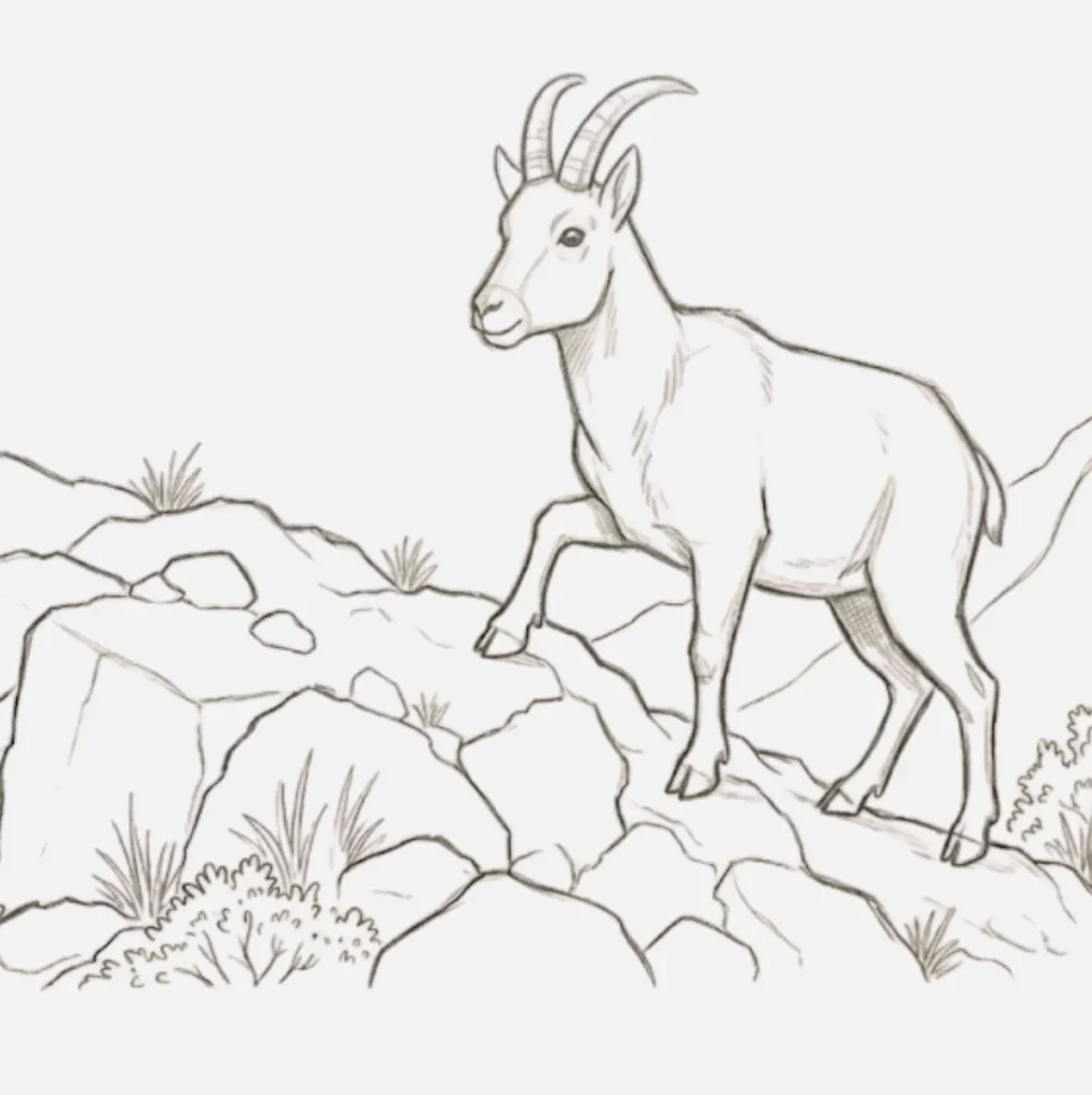 Cabra sobre una roca