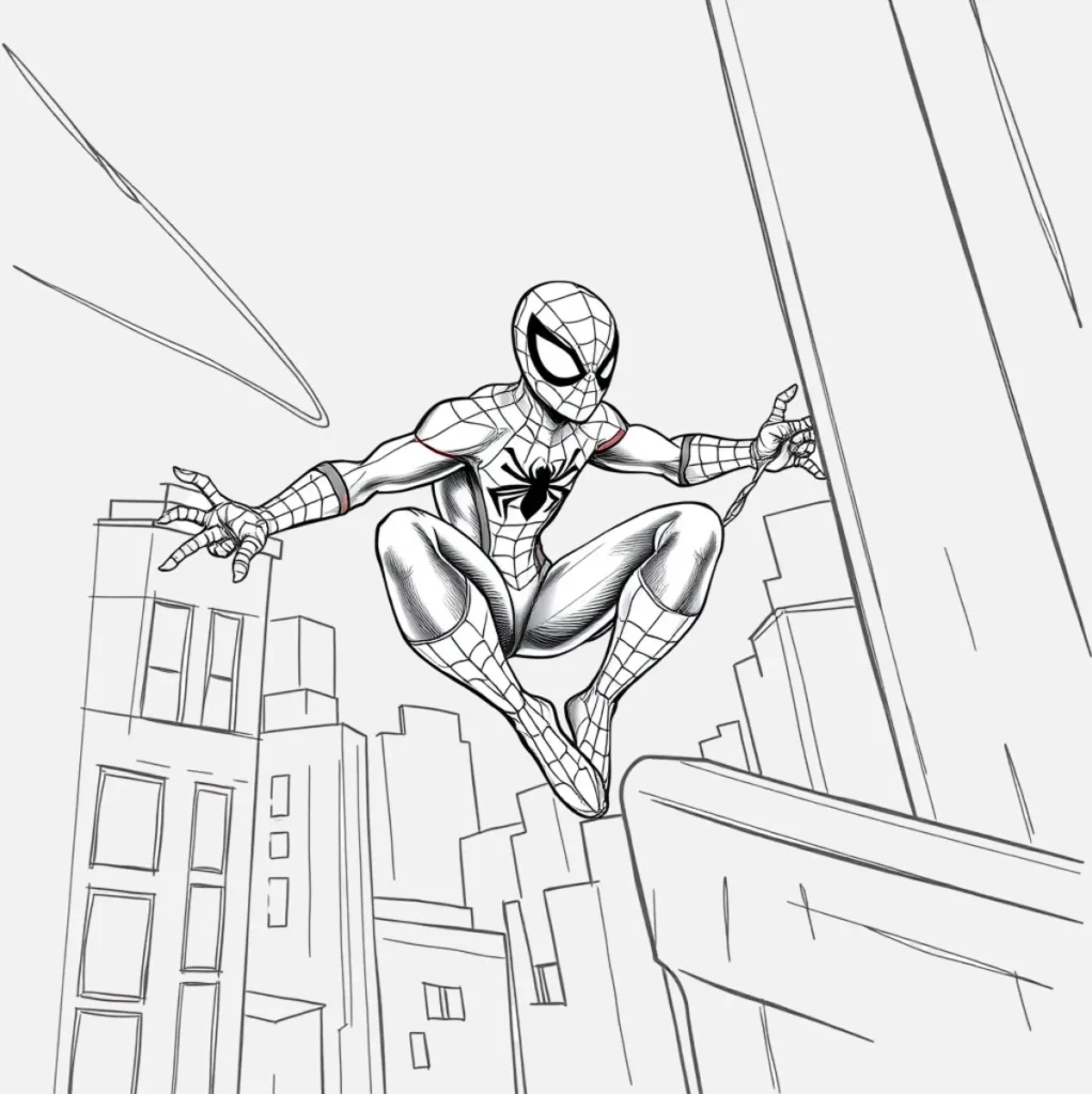 Spiderman Balanceándose con su Telaraña