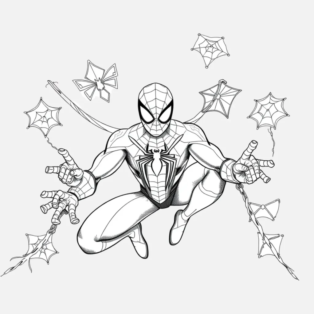 Spiderman Dibujo Creativo con Telarañas