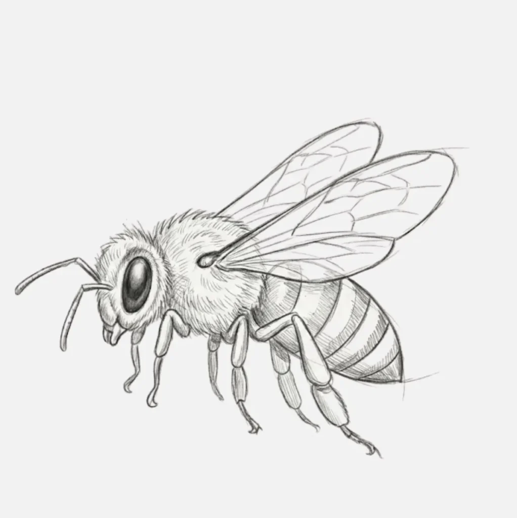 Abeja Dibujo Facil: 21+ Ideas Bonitas y Súper Simples 5 Abeja dibujo realista