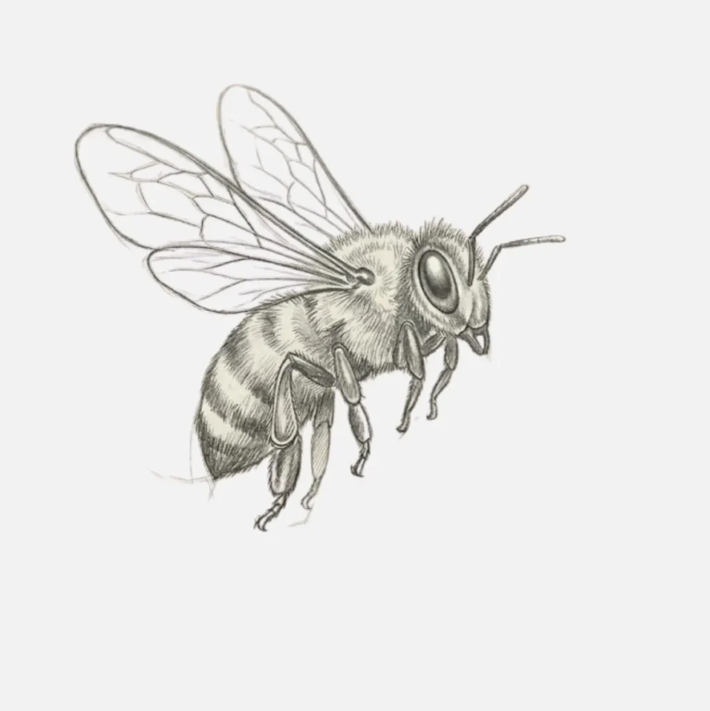 Abeja Dibujo Facil: 21+ Ideas Bonitas y Súper Simples 20 Abeja en vuelo con movimiento dinámico