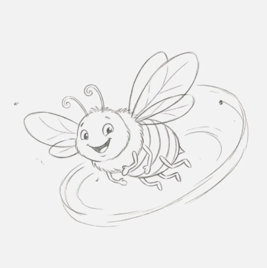 Abeja Dibujo Facil: 21+ Ideas Bonitas y Súper Simples 8 Abeja haciendo piruetas en el aire