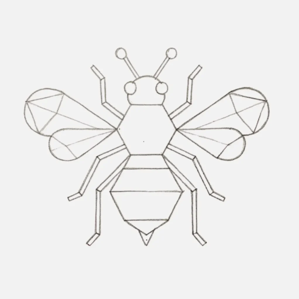 Abeja Dibujo Facil: 21+ Ideas Bonitas y Súper Simples 21 Abeja minimalista y geométrica