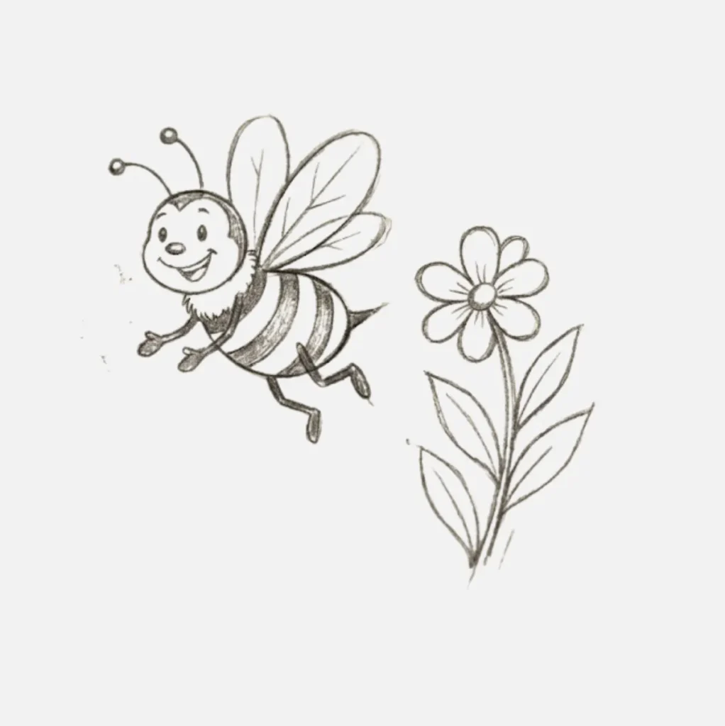 Abeja Dibujo Facil: 21+ Ideas Bonitas y Súper Simples 4 Animado abeja dibujo