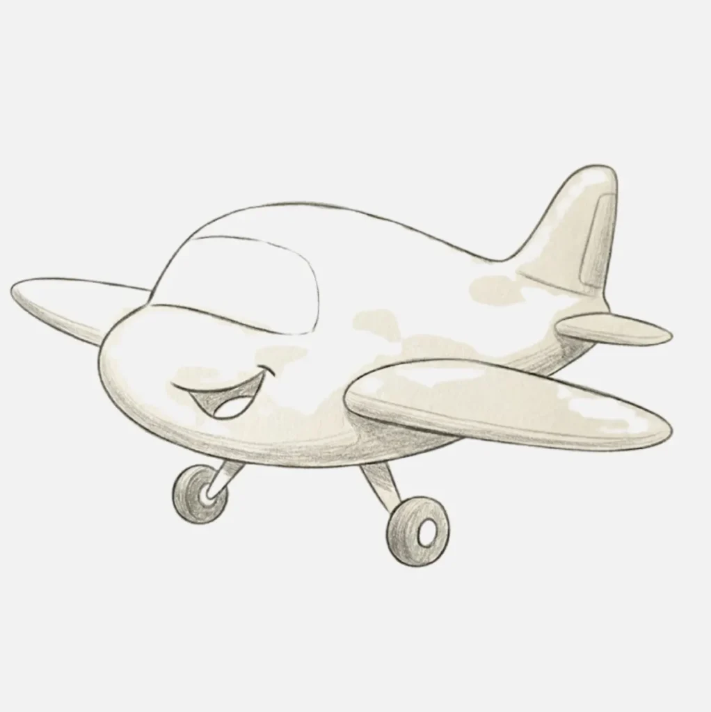 Avion Dibujo Animado estilo caricatura