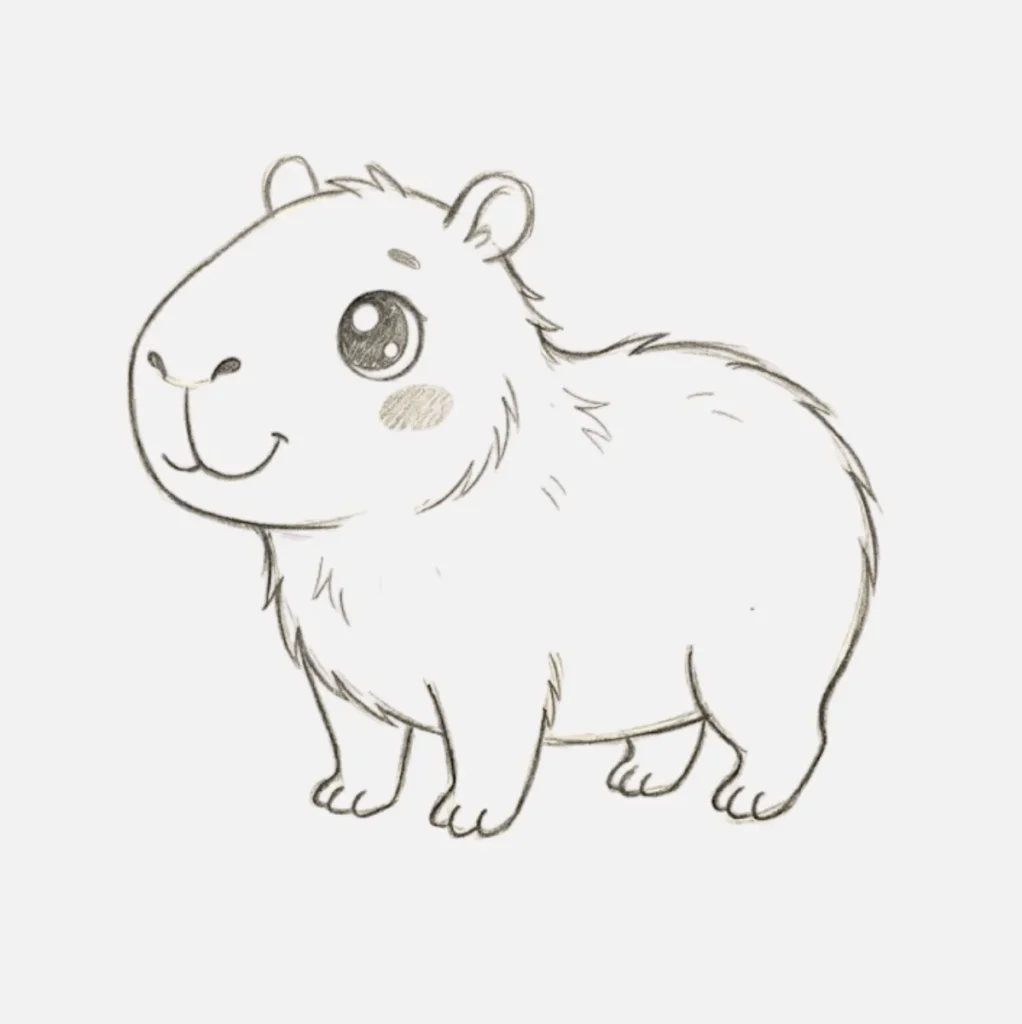 Dibujos de Capibara: Ideas Simples y Creativas para Todos 3 Capibara dibujo kawaii