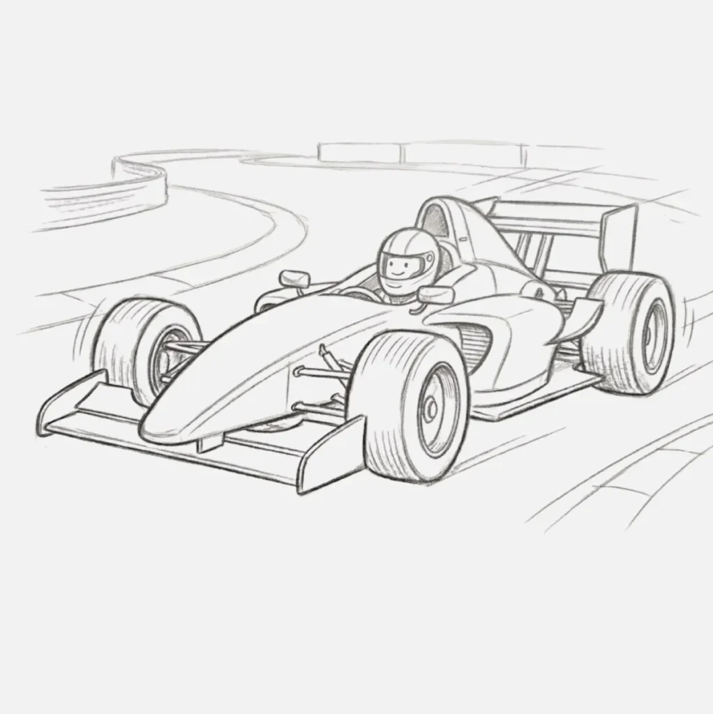 Carro de carreras con número