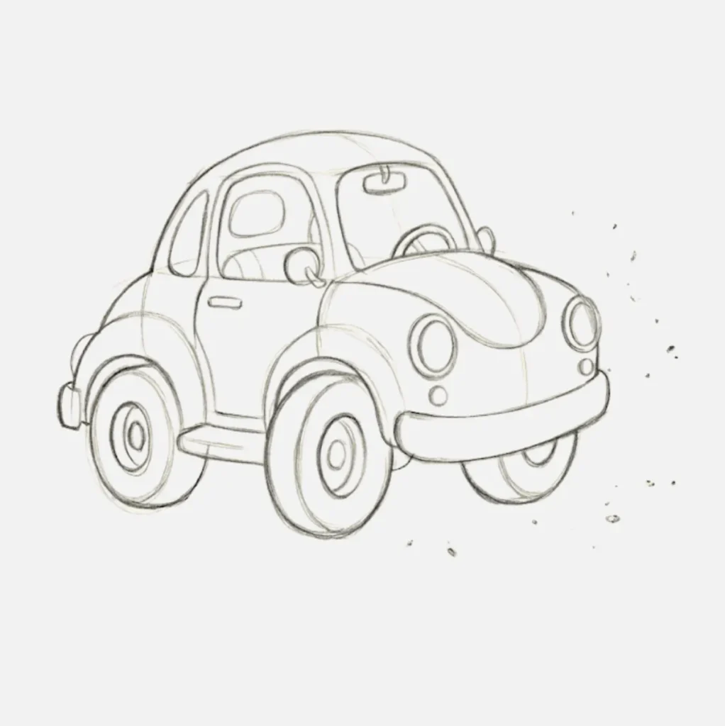 Carro pequeño estilo caricatura