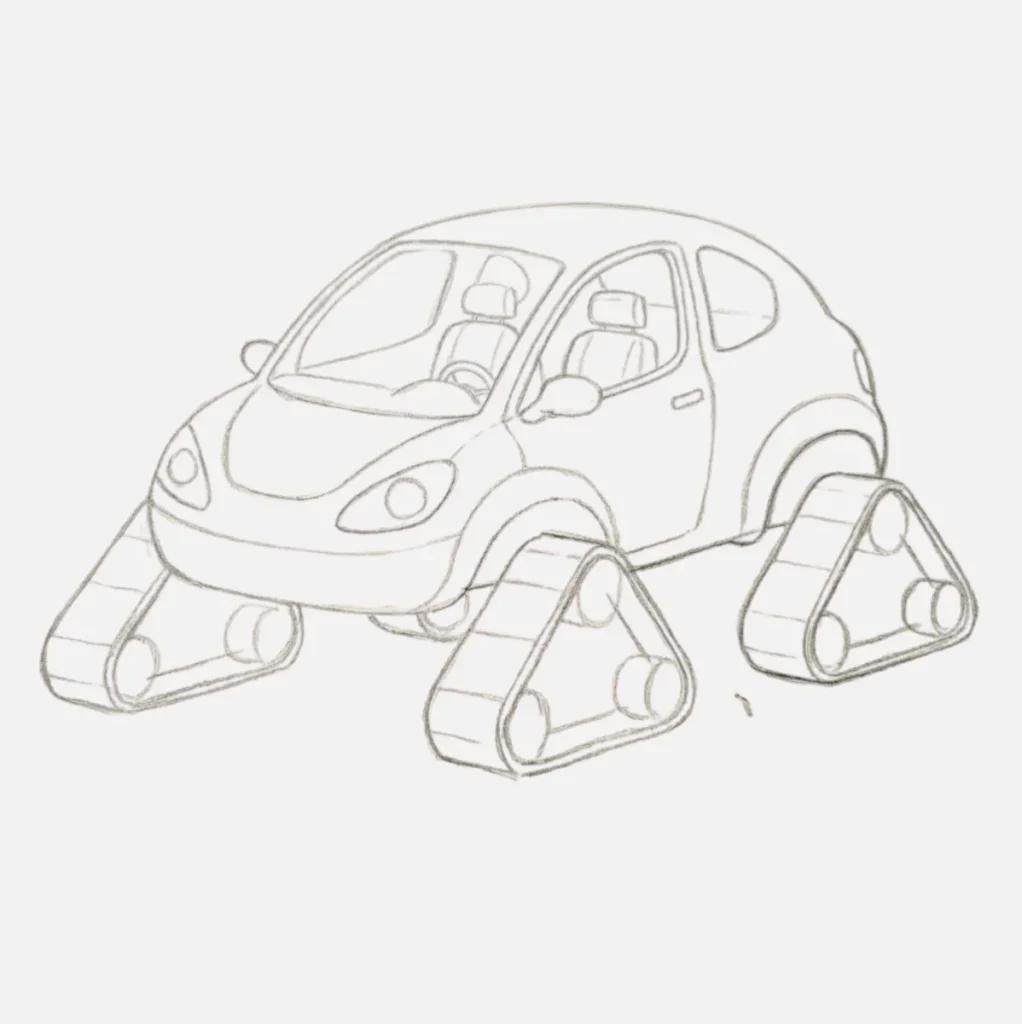 Carro robot futurista