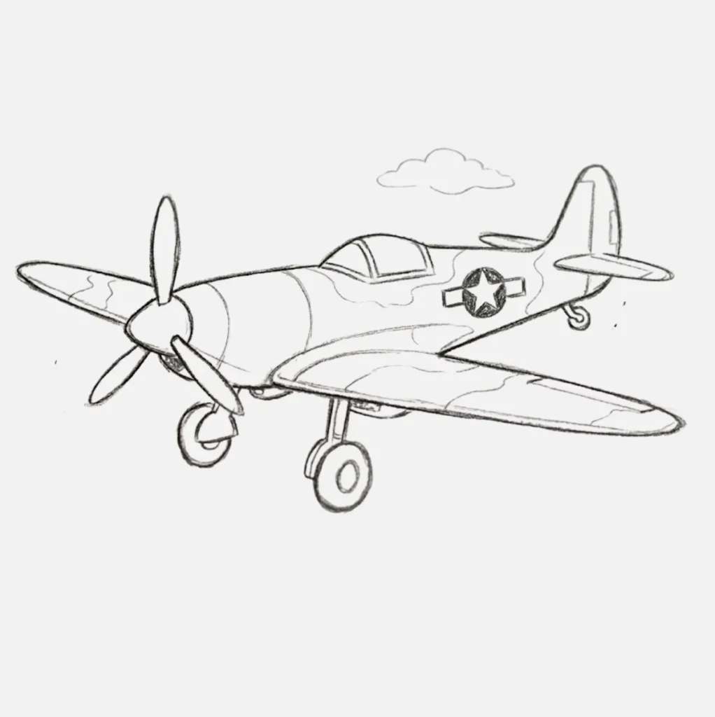 Dibujos de Aviones de Guerra con detalles simples
