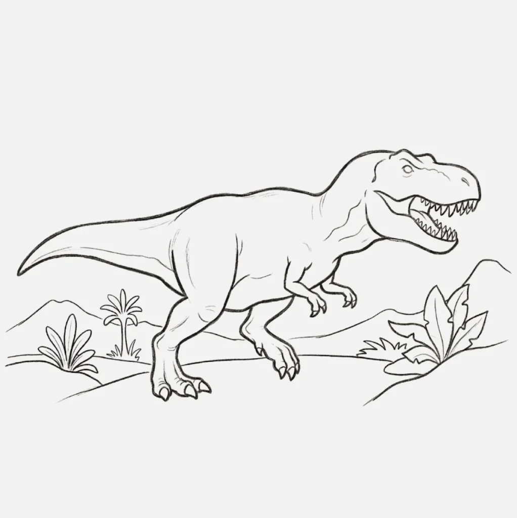 Dinosaurio con dientes grandes