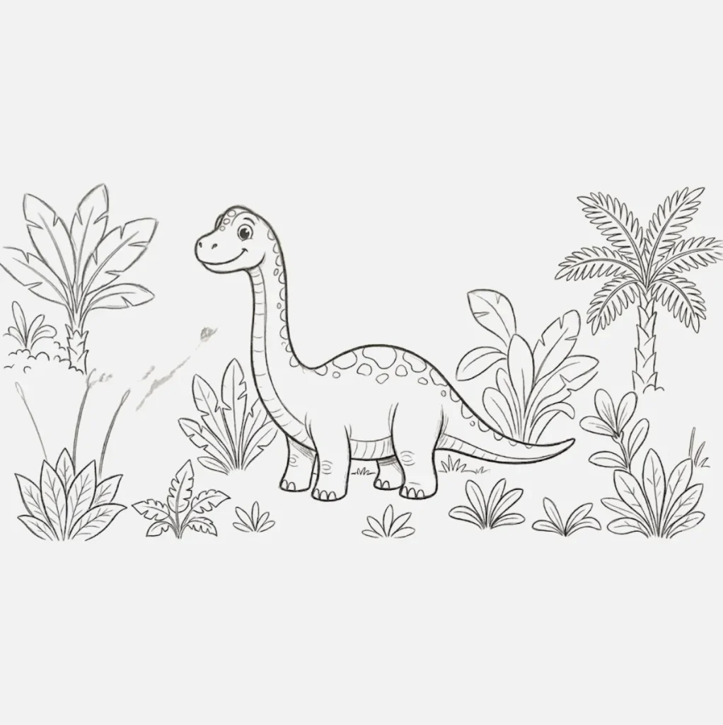 Dinosaurio con plantas