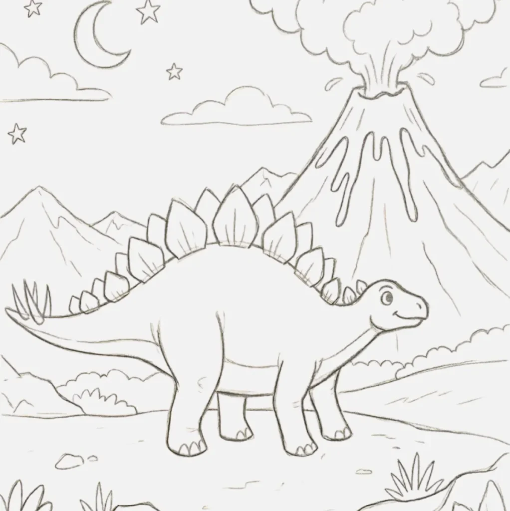 Dinosaurio en el volcán