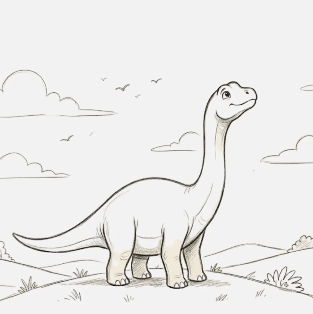 Dinosaurio mirando al cielo