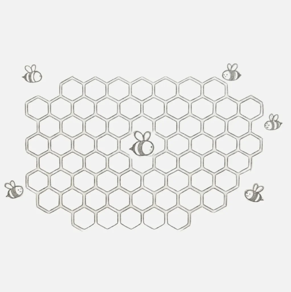 Abeja Dibujo Facil: 21+ Ideas Bonitas y Súper Simples 3 Panal de abejas dibujo