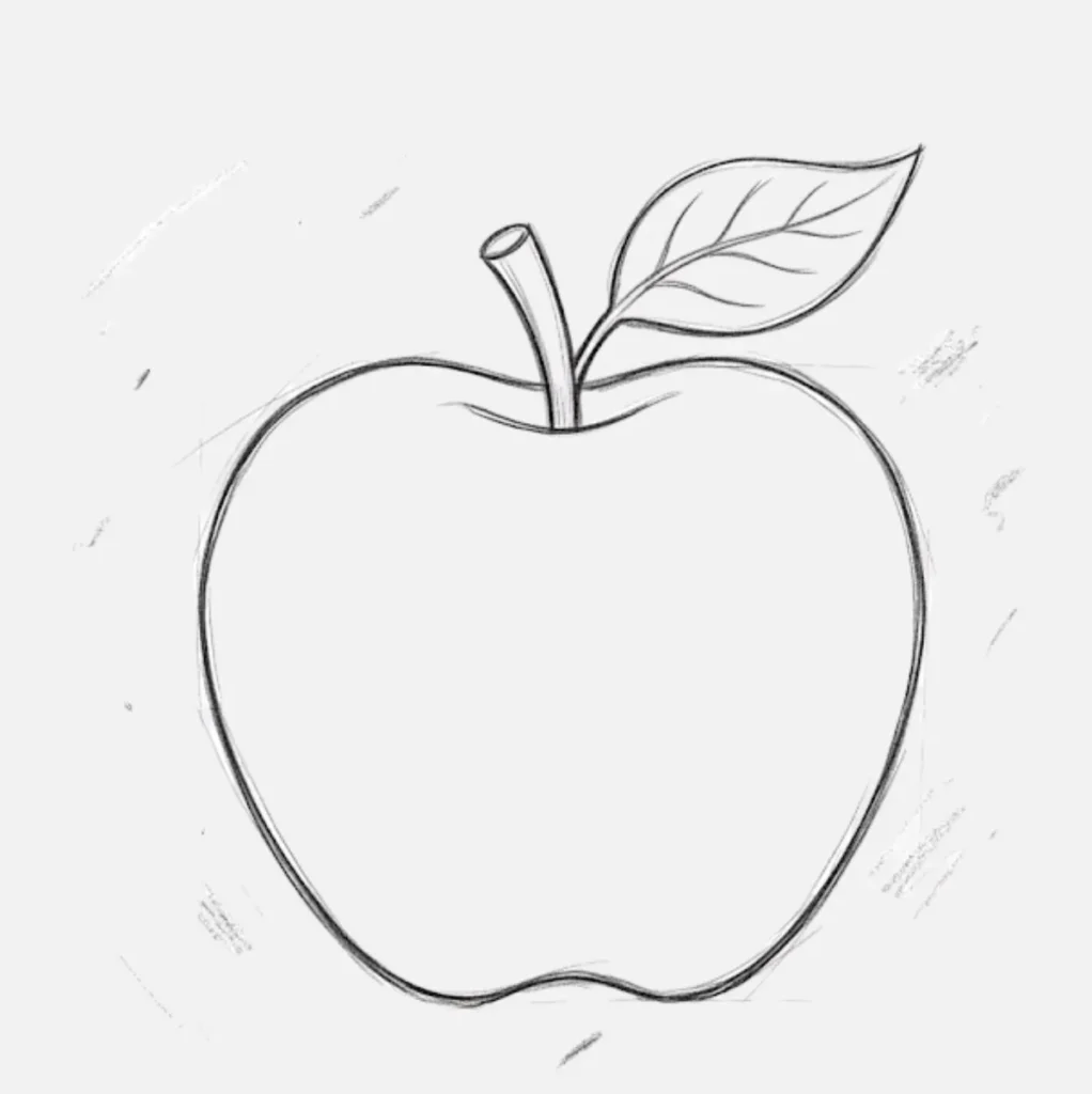 Dibujo simple de contorno de manzana