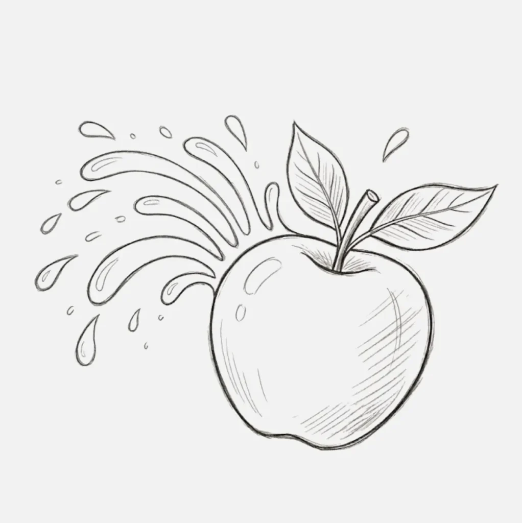 Manzana con jugo salpicado 