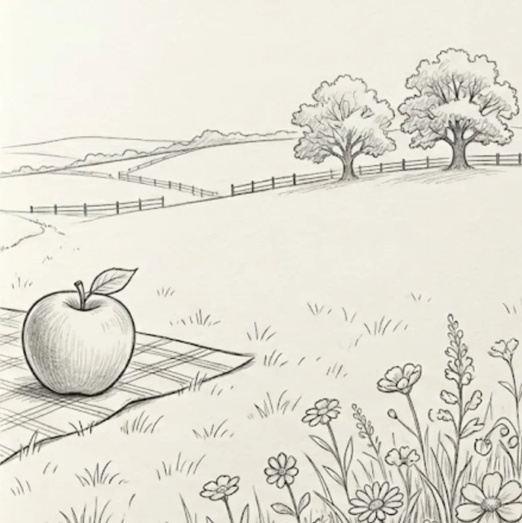 Manzana en picnic 