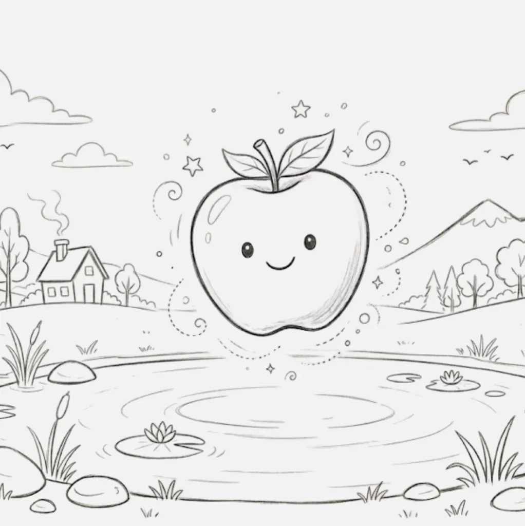 Manzana flotando 